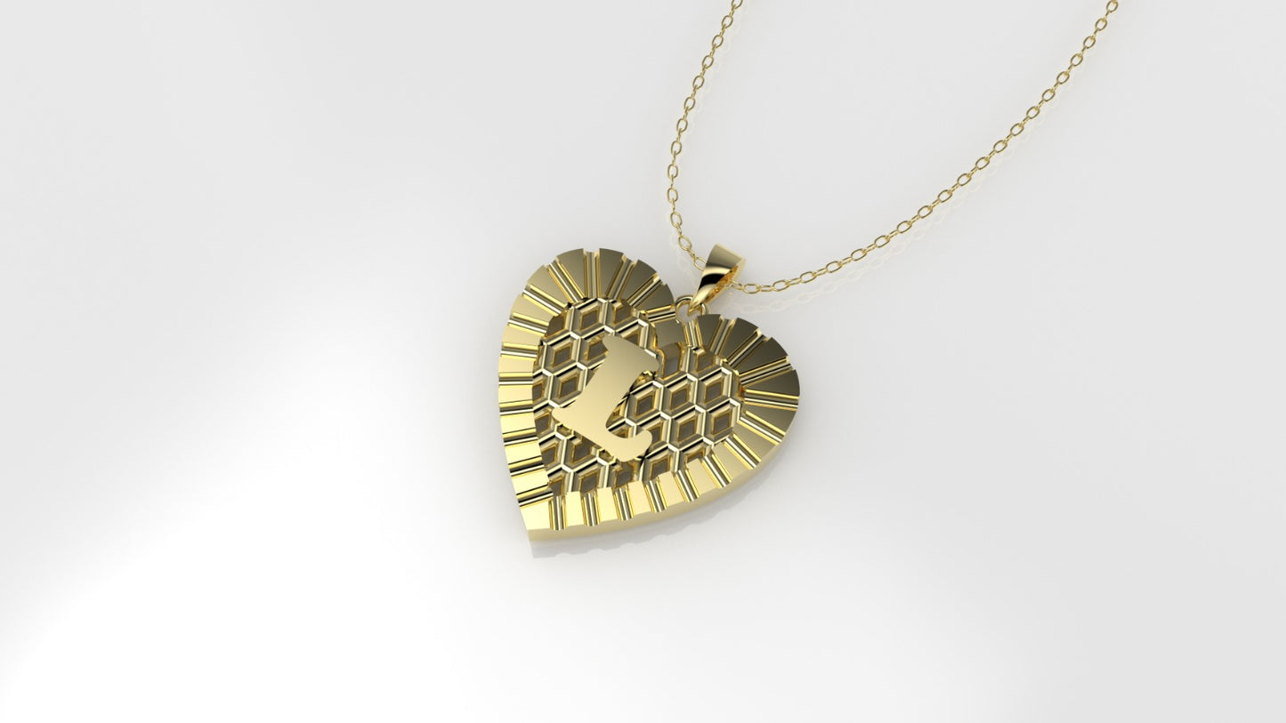 14K Gold Pendant, Alphabet Letters