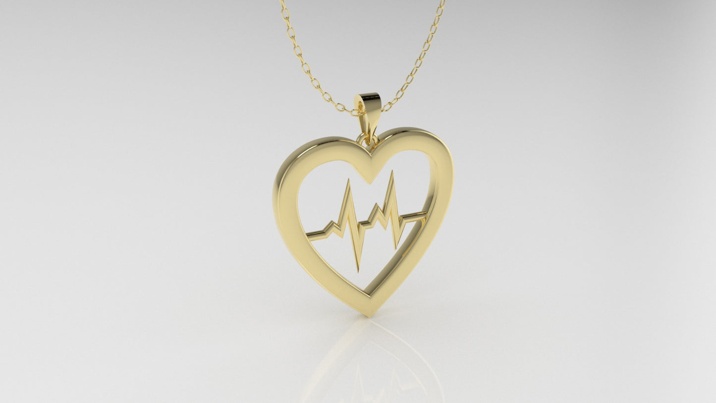 14K Gold Pendant, heart style