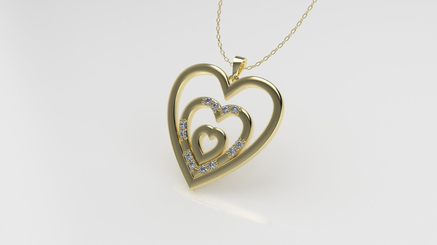 14K Gold Pendant with 12 DIAMONDS VS1, Only Pendant, "STT: Prong"