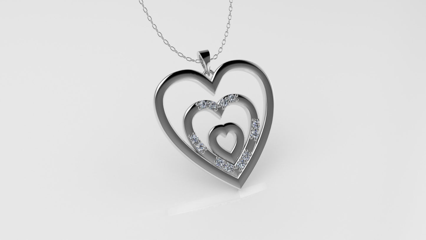 14K Gold Pendant with 12 DIAMONDS VS1, Only Pendant, "STT: Prong"