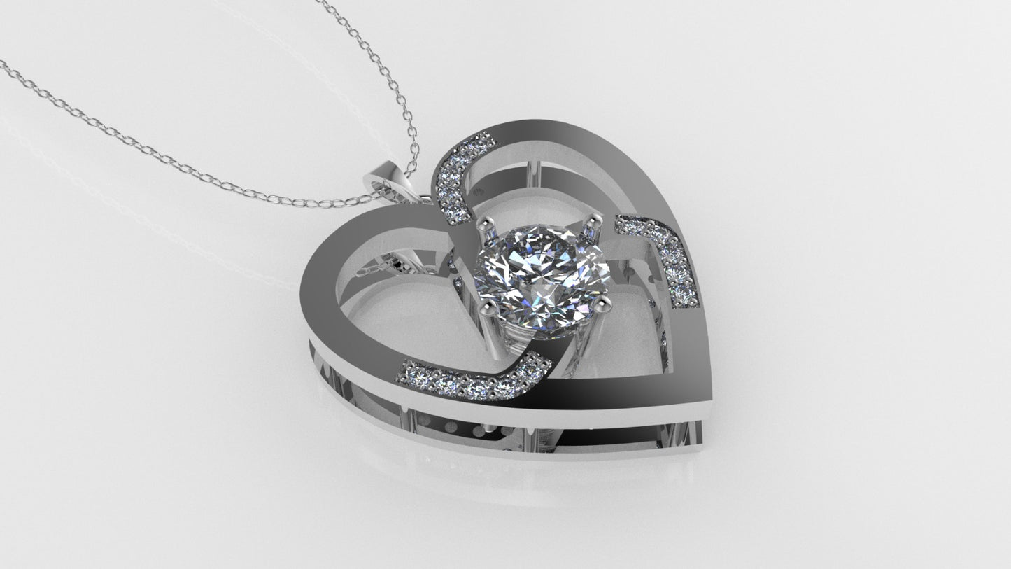 14K Pendant with 16 DIAMONDS VS1, Only Pendant, "STT: Prong" "Cut Chanel"