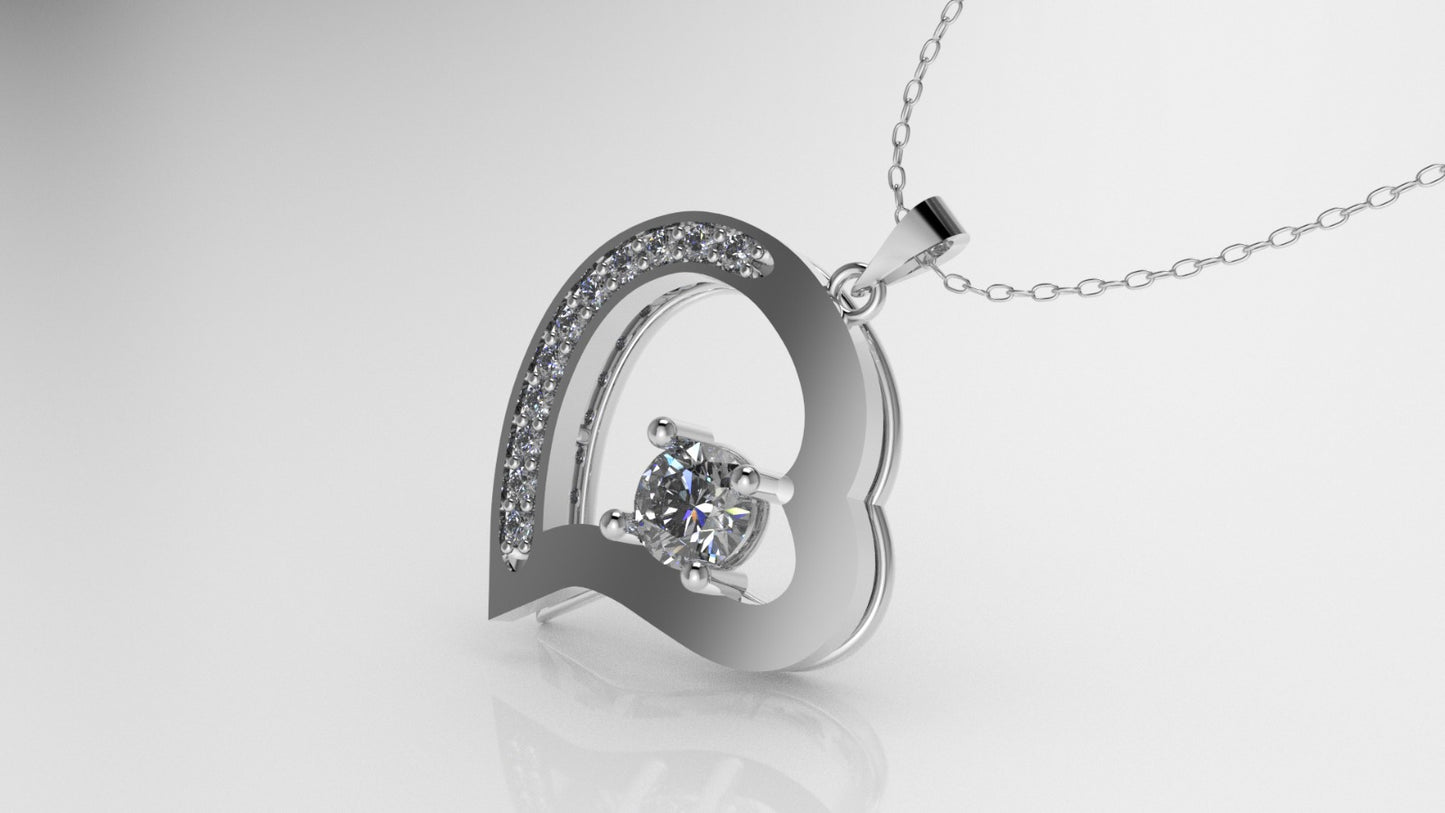 14K Pendant with 12 DIAMONDS VS1, "Cut Chanel", "STT: Prong"