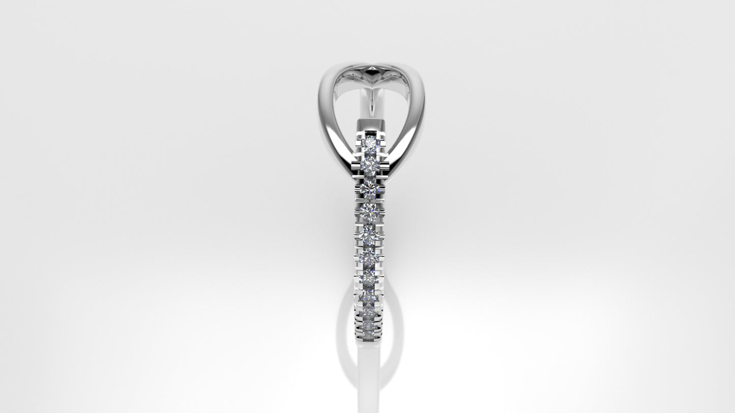 14K Gold Ring with 11 DIAMONDS VS1, "Cut Split"