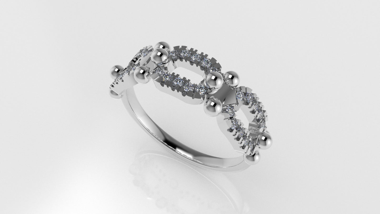 14K Ring with 30 DIAMONDS VS1, Cut Split