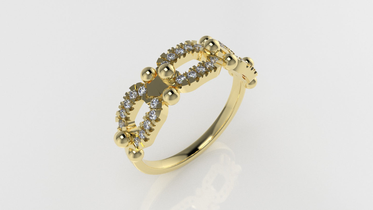 14K Ring with 30 DIAMONDS VS1, Cut Split