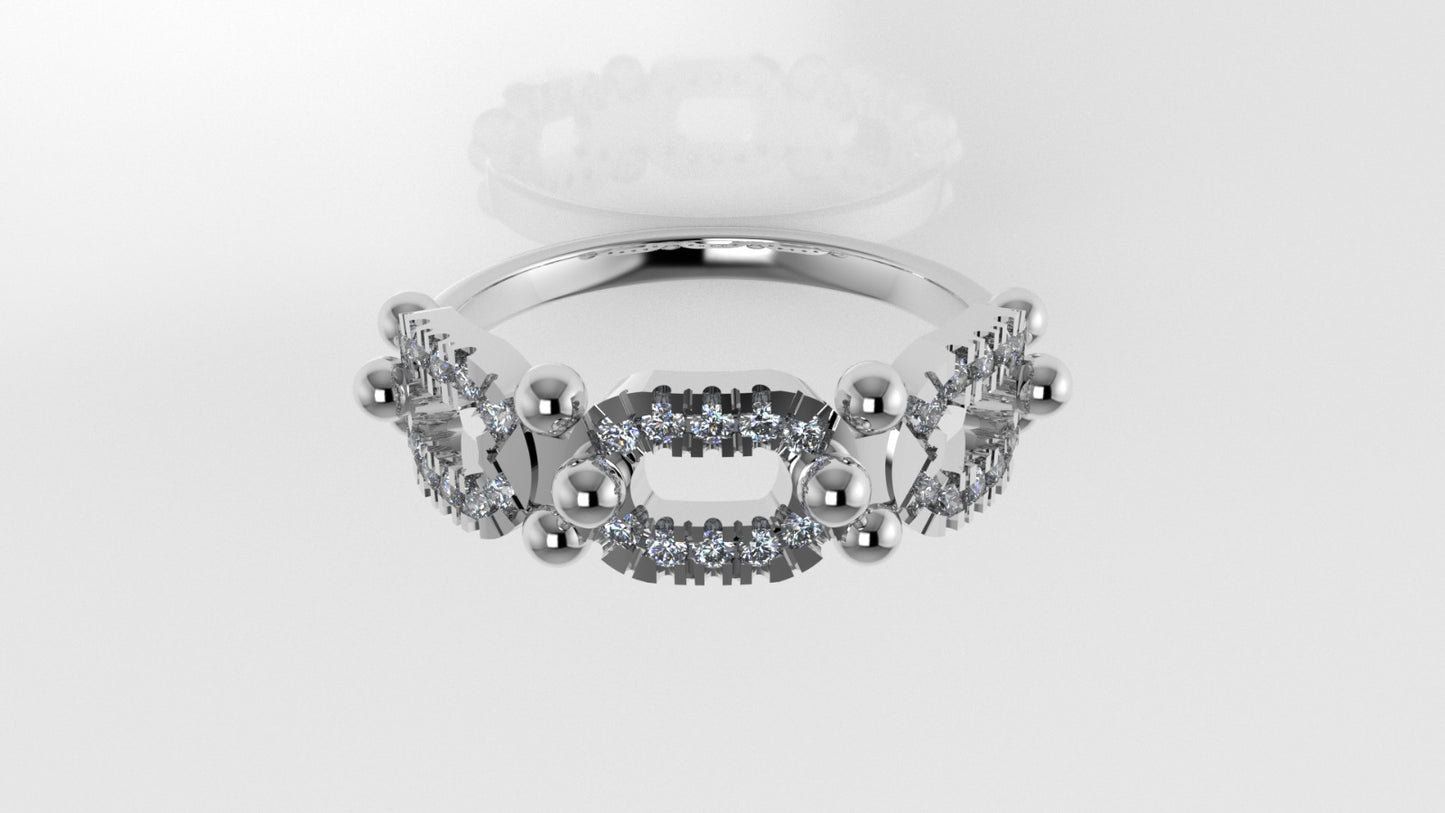 14K Ring with 30 DIAMONDS VS1, Cut Split