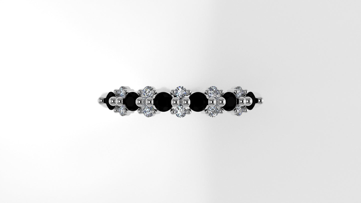 14K Ring with 16 STONES, Stt: Prong