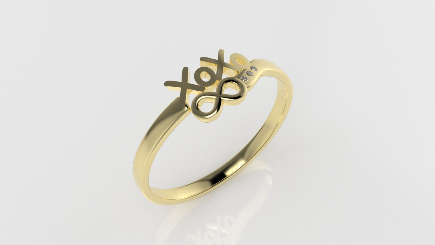 14K 'Xoxo' Gold Diamond Ring