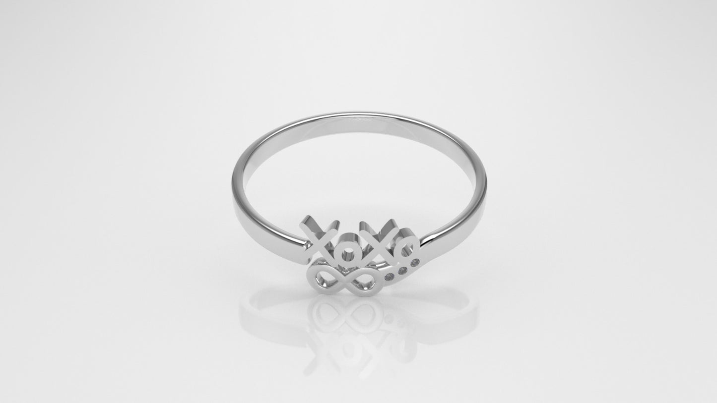 14K 'Xoxo' Gold Diamond Ring