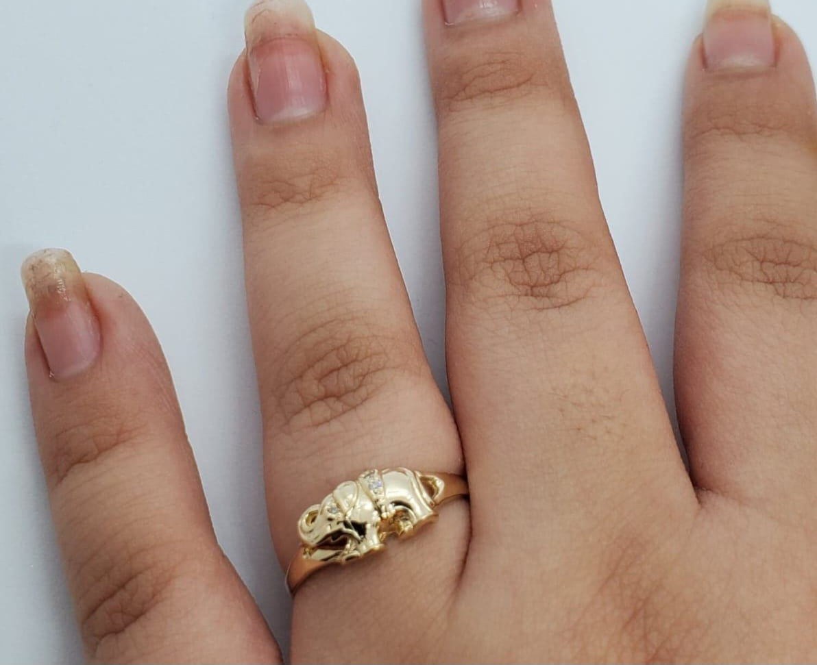 14K Elephant Designed Gold Ring