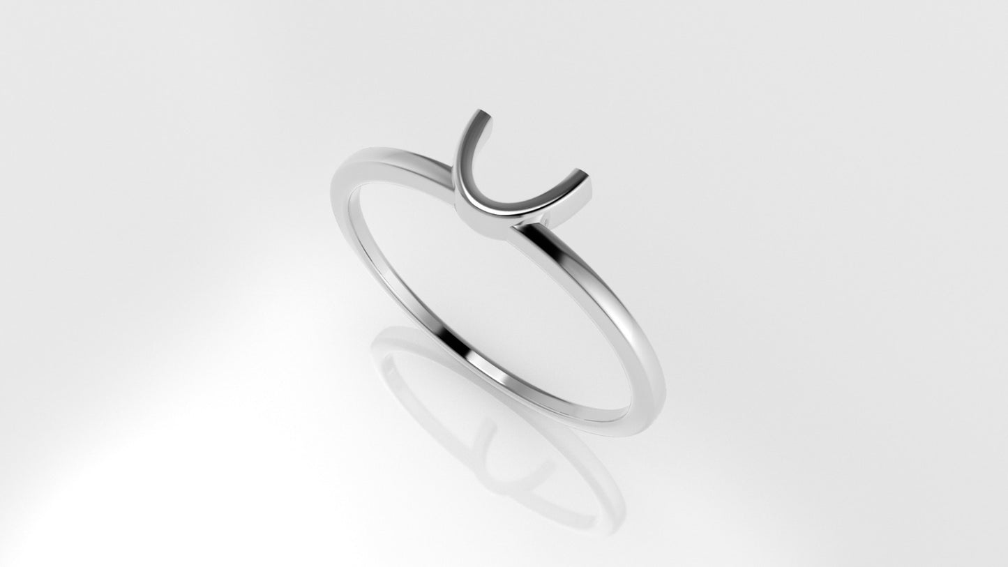 14K Gold Moon Ring