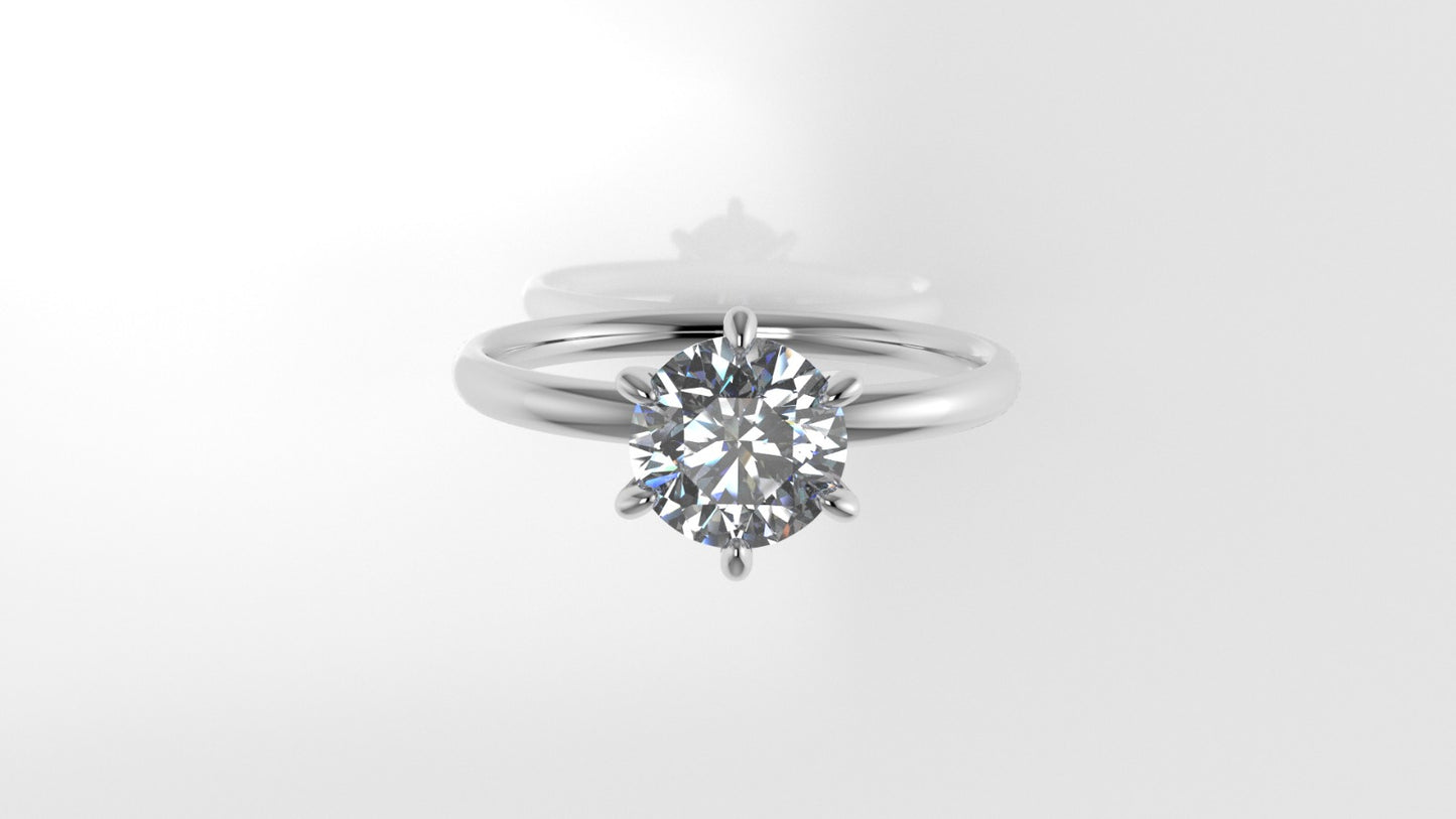 14k Gold Solitaire Ring with 1 Diamond