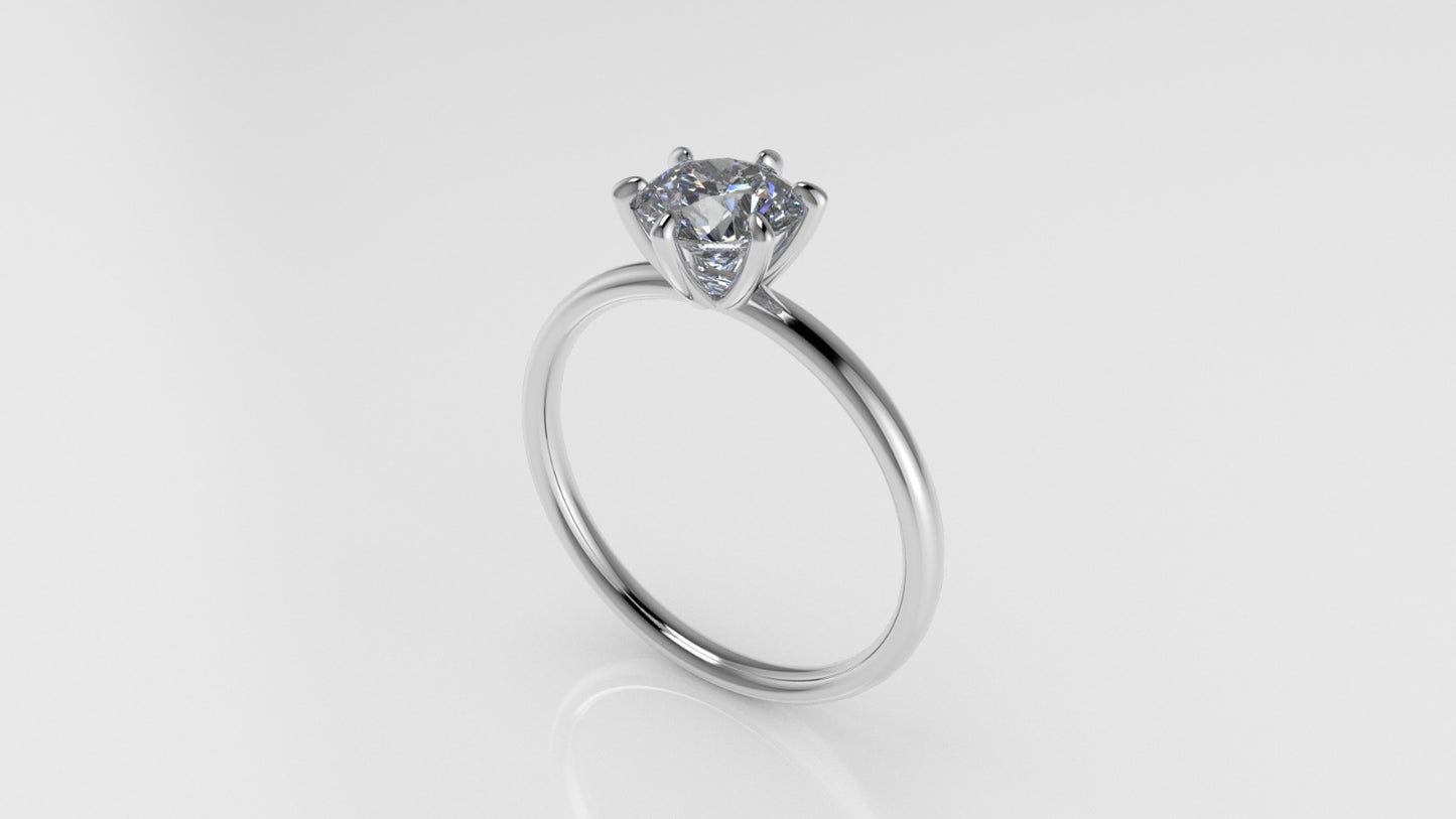 14k Gold Solitaire Ring with 1 Diamond