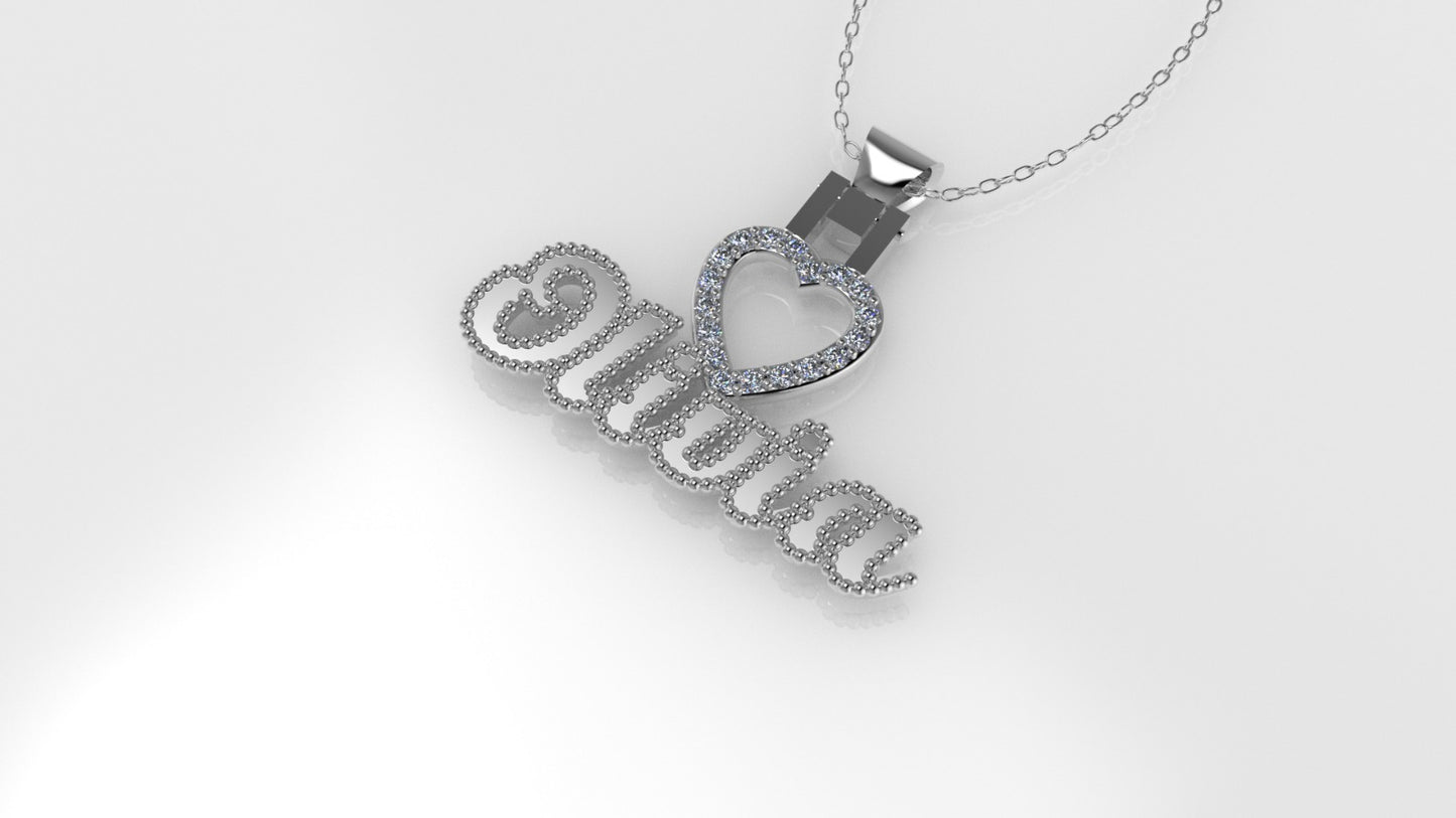 14K Custom Names Pendant with DIAMONDS VS1, "all kinds of name can be customized"
