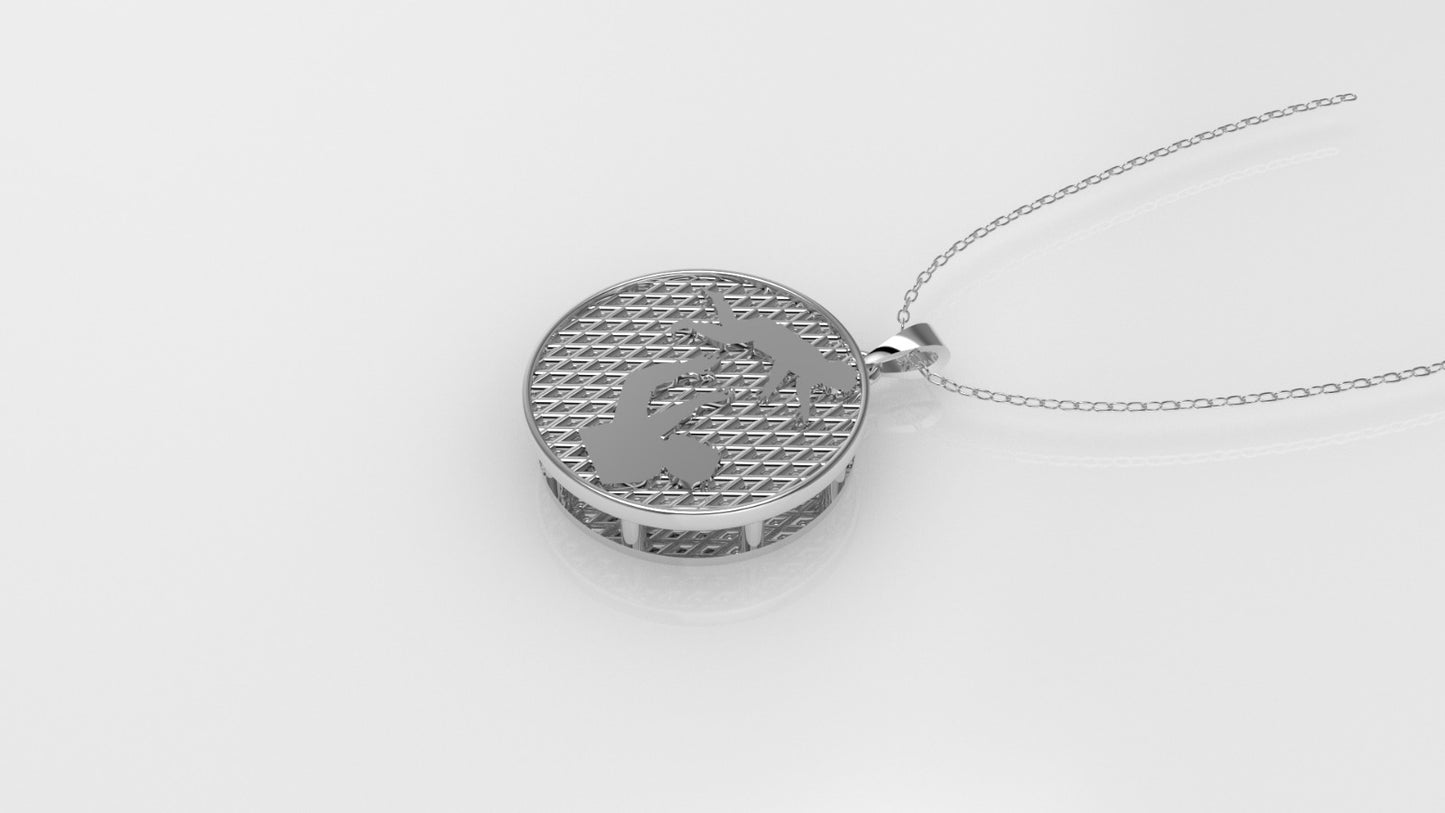14K Gold Pendant, Dad and Son Silhouette