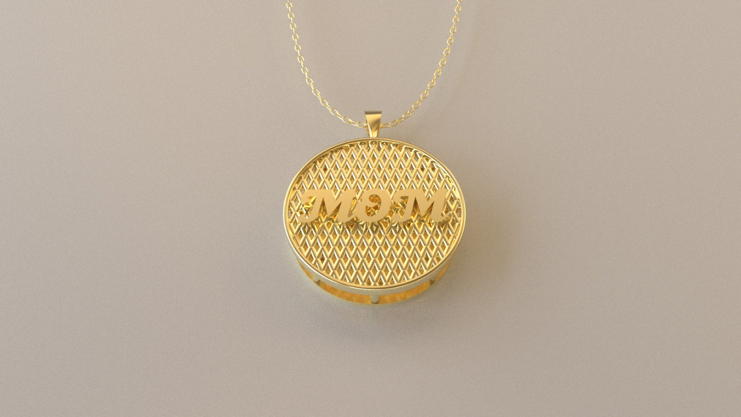 14K Gold Pendant, MOM