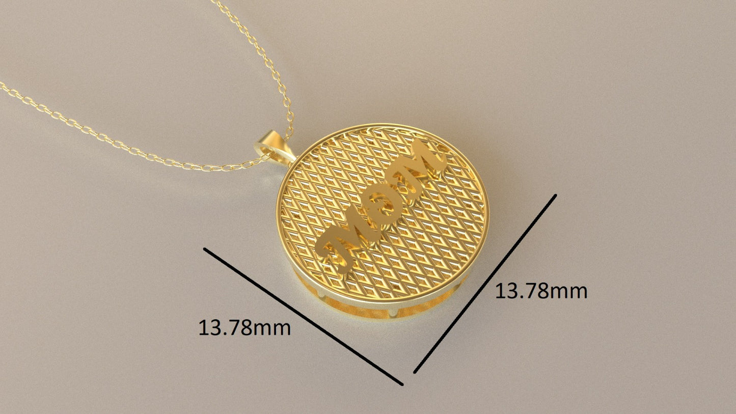 14K Gold Pendant, MOM