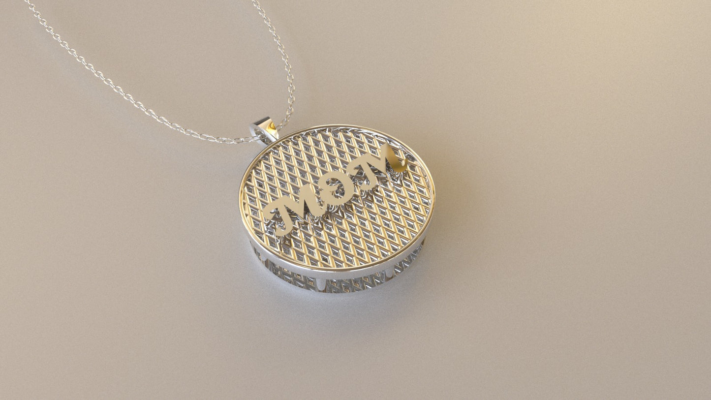 14K Gold Pendant, MOM