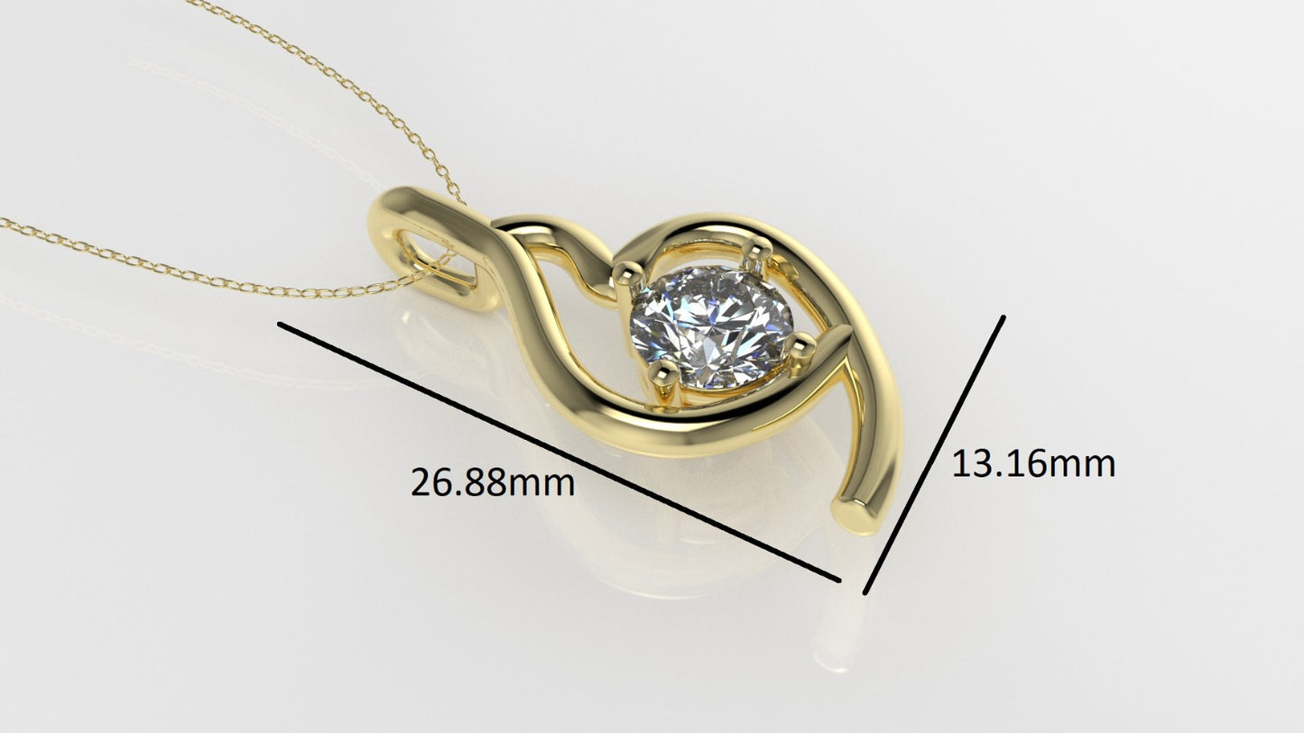 14K Pendant with 1 DIAMOND VS1, "STT: Prong"