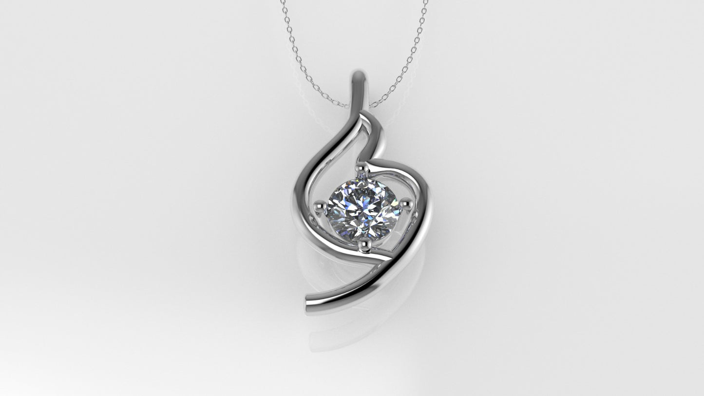 14K Pendant with 1 DIAMOND VS1, "STT: Prong"
