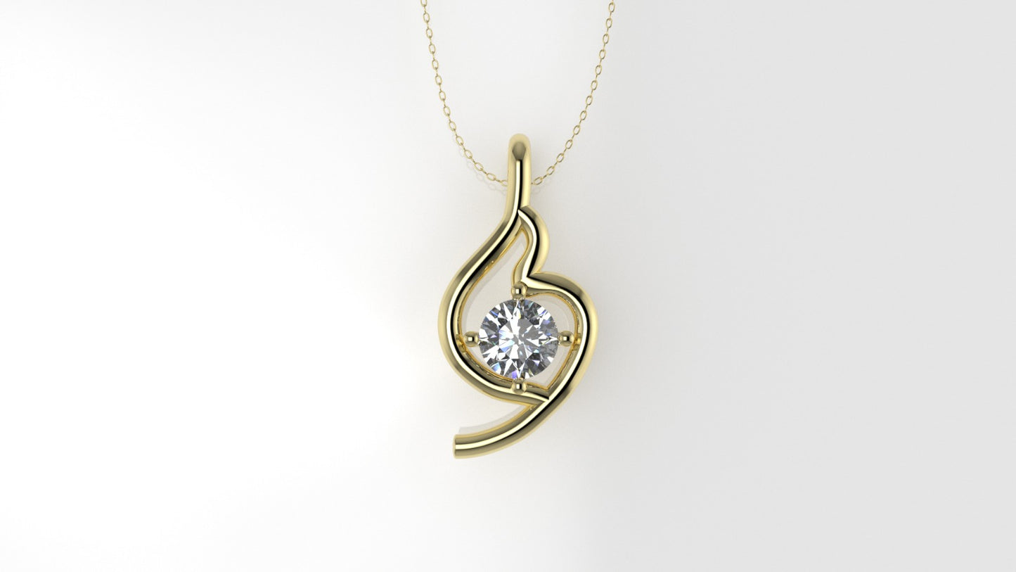 14K Pendant with 1 DIAMOND VS1, "STT: Prong"