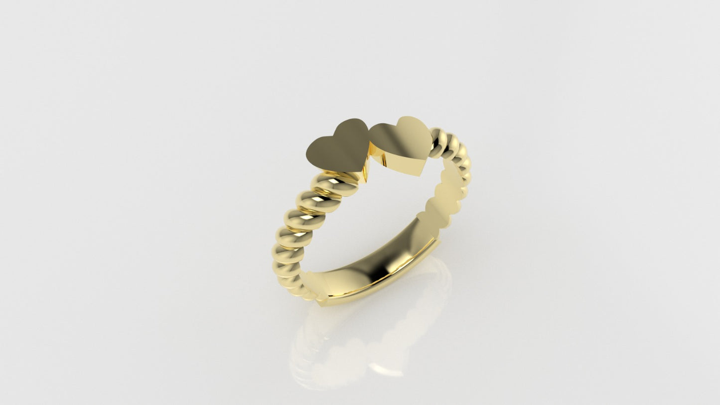14K Band Ring, It is use daily, Hearts Style