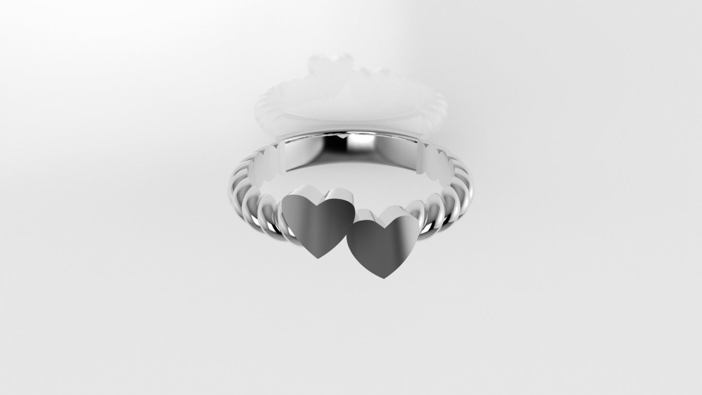 14K Band Ring, It is use daily, Hearts Style