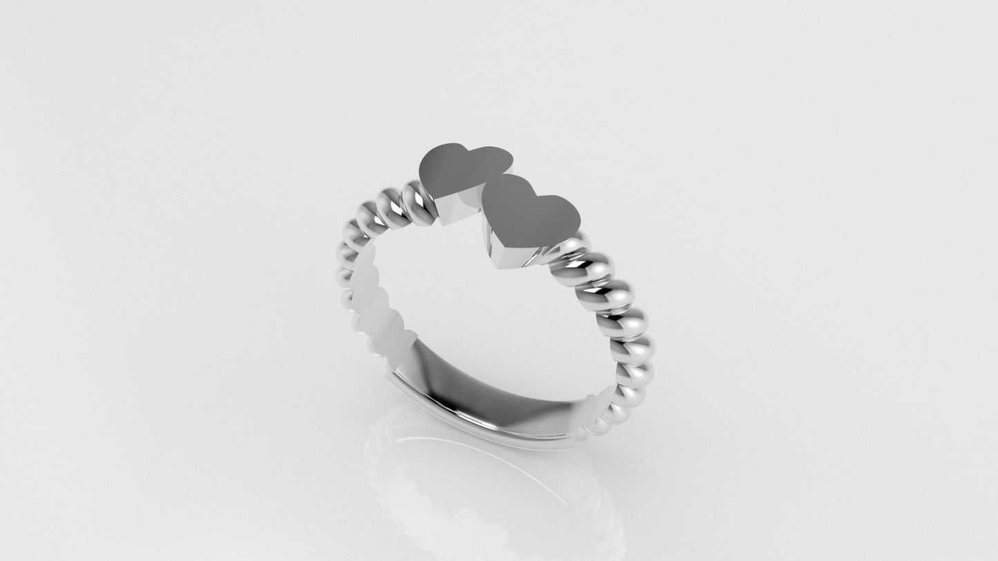 14K Band Ring, It is use daily, Hearts Style