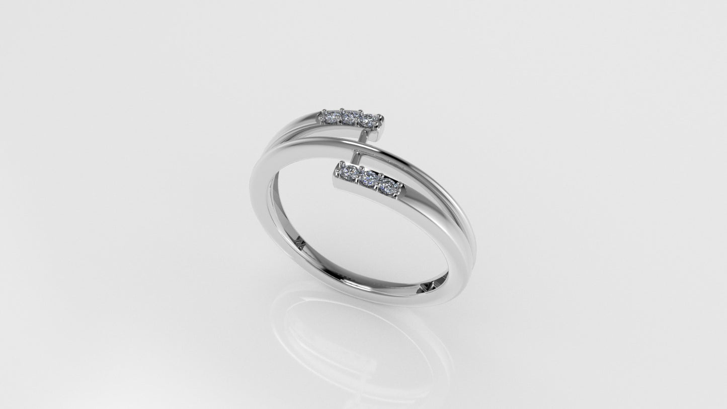 14K Ring with 6 DIAMONDS 1.5mm VS1, STT: Prong