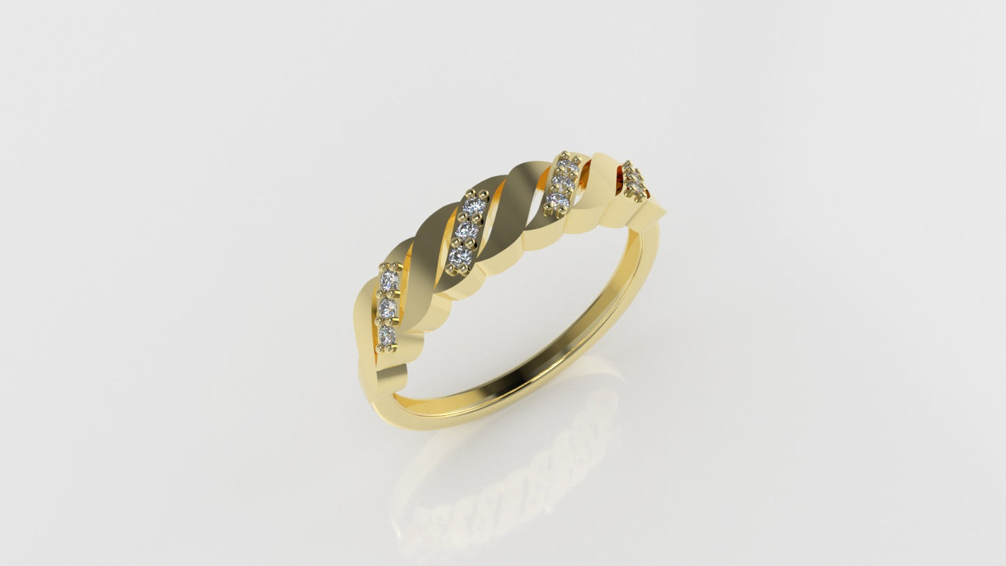 14K Ring with 12 DIAMONDS, STT: Prong