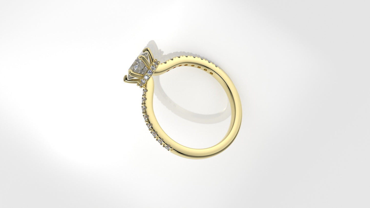 14K Solitaire Ring with 33 DIAMONDS VS1, STT: Prong and Cut Split