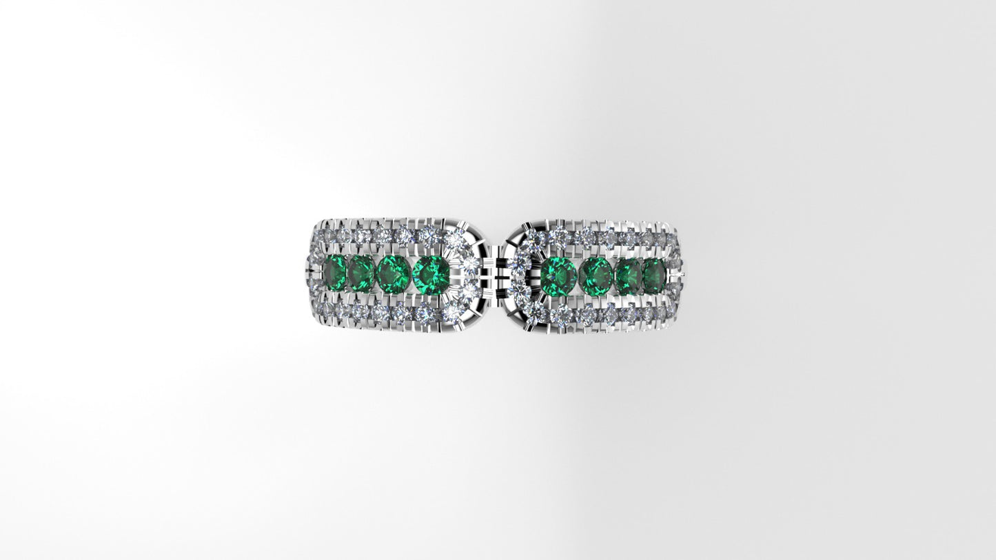 14K Gold Ring with 48 Stones, STT: Bezel and Cut Split
