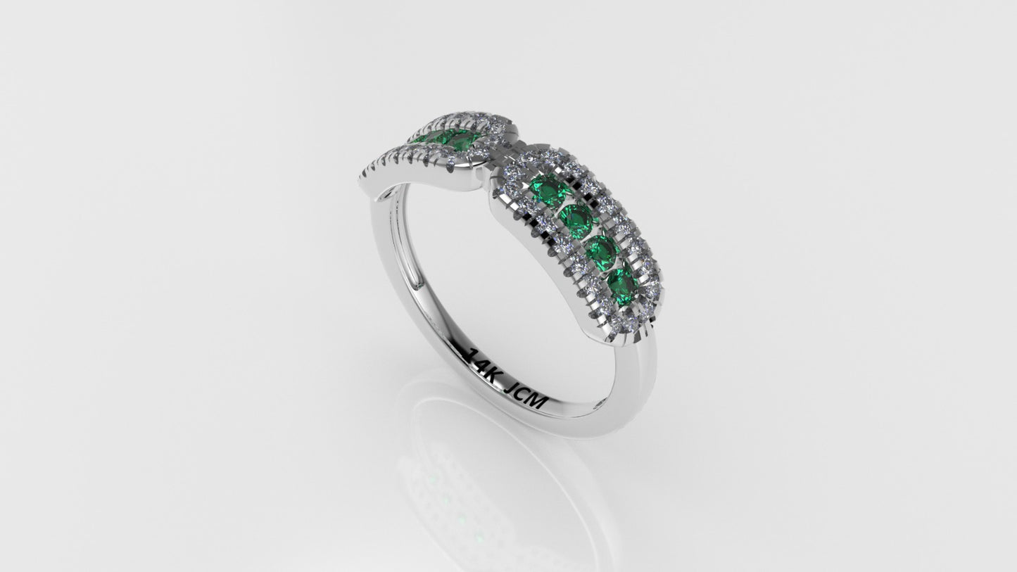 14K Gold Ring with 48 Stones, STT: Bezel and Cut Split