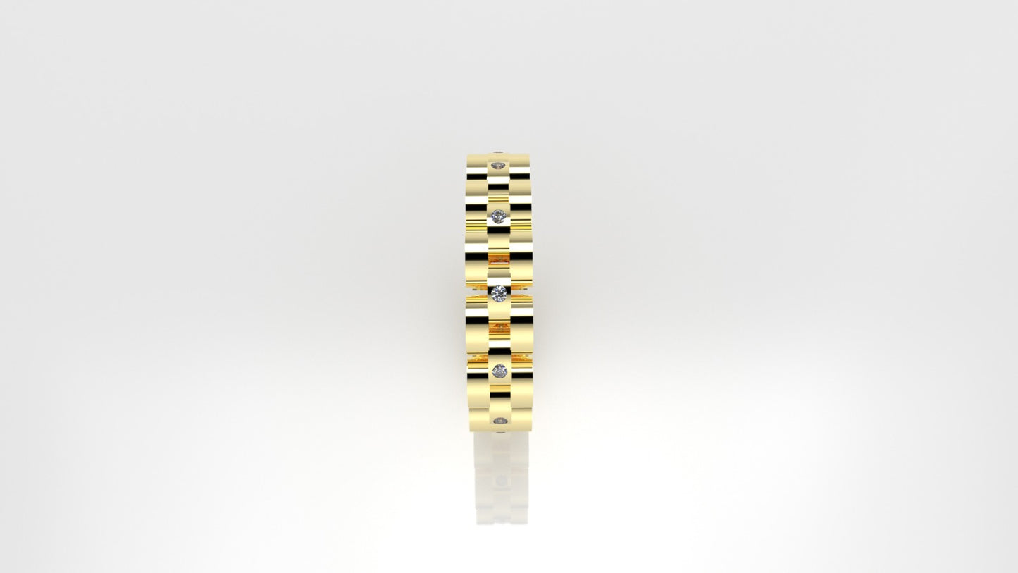 14K Gold Ring with 12 Diamonds 1.3mm each