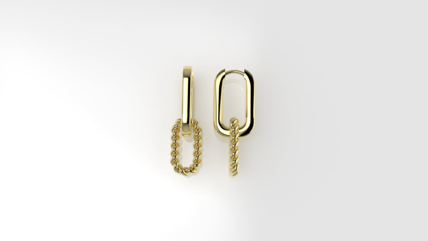 14k Gold Earrings, Rope