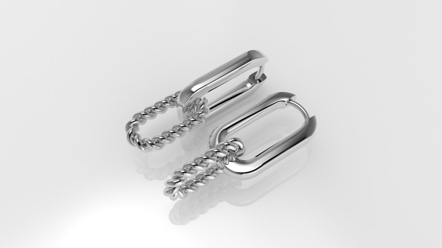14k Gold Earrings, Rope