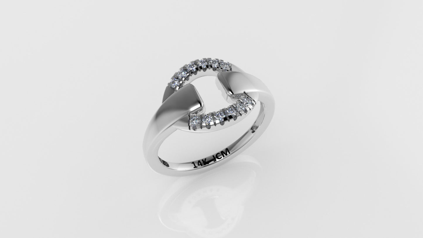 14K Gold Ring with 12 DIAMONDS, Cut: Split