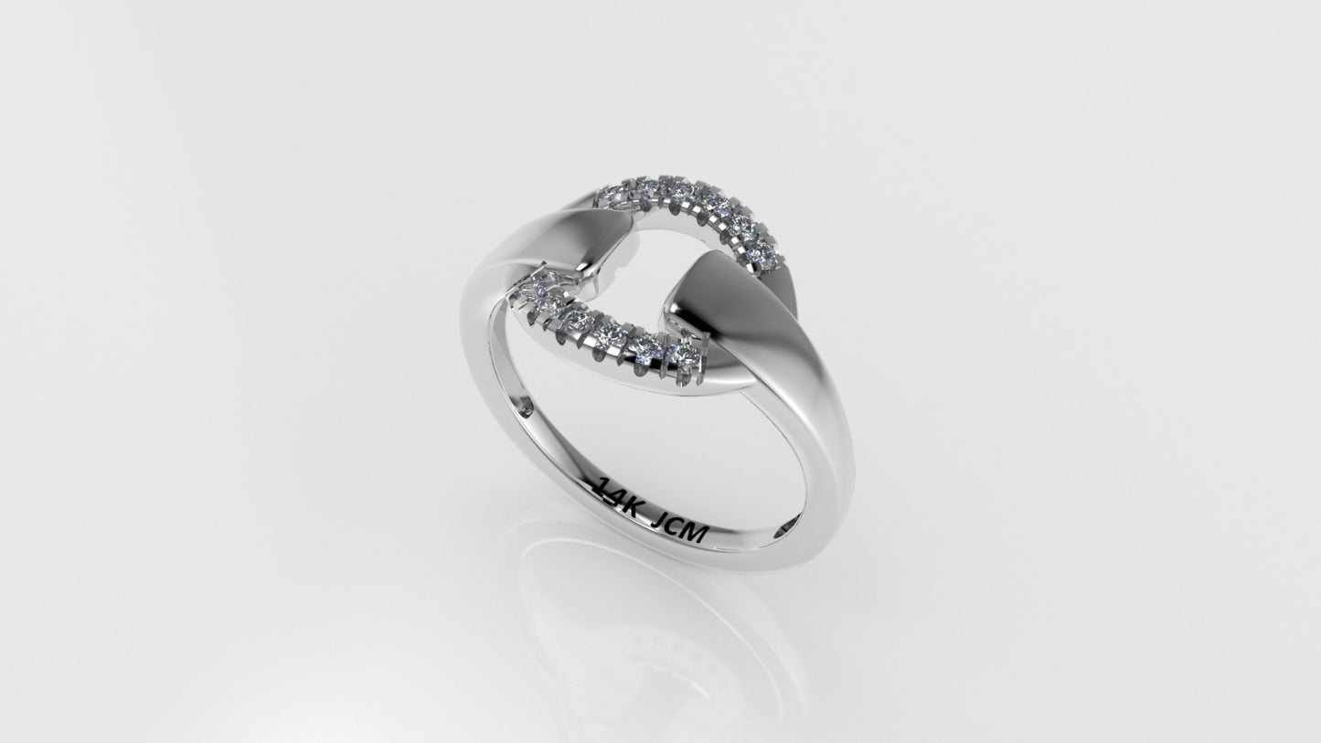 14K Gold Ring with 12 DIAMONDS, Cut: Split