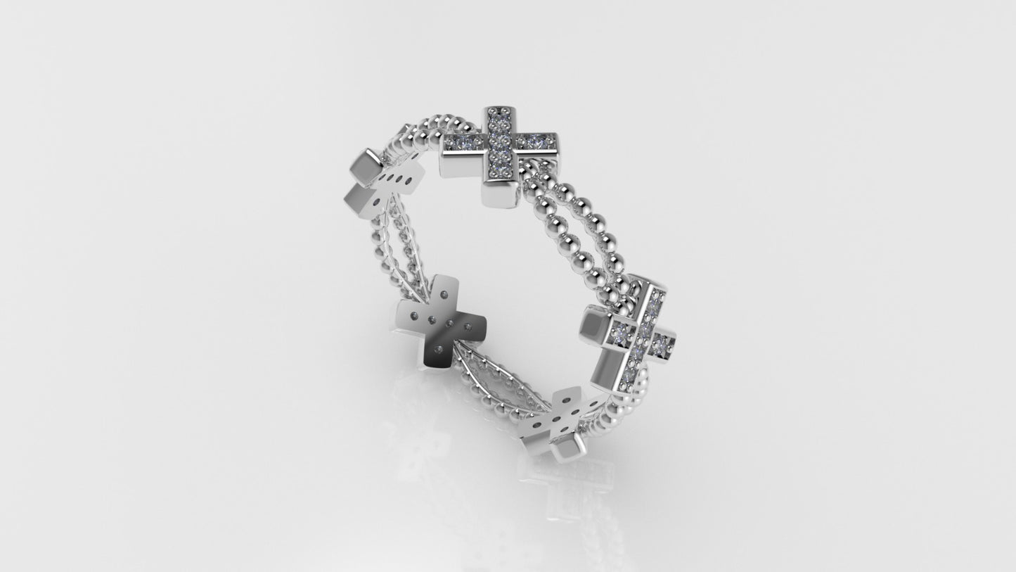 14K Ring with 30 DIAMONDS, Stt: Prong, Filigree, Star Style, Cut Chanel