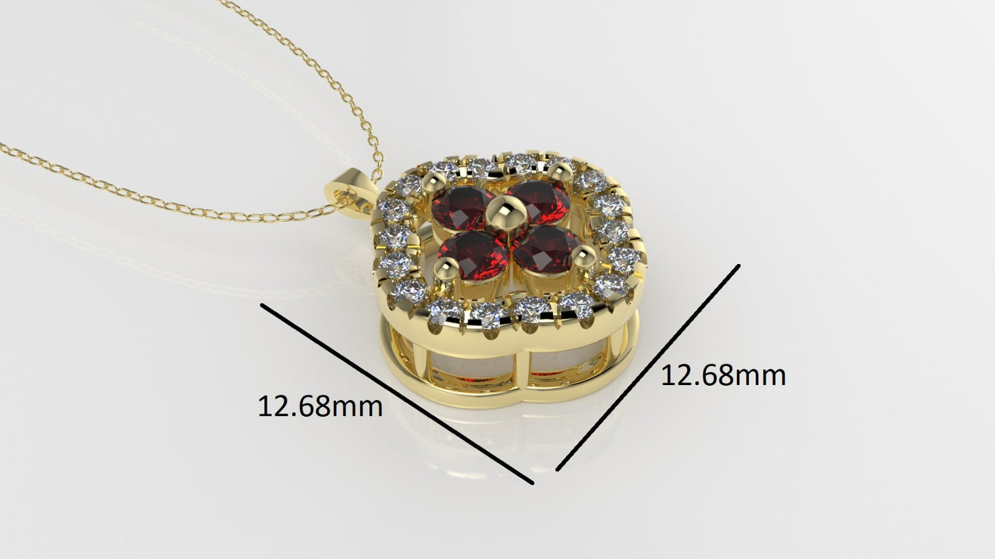 14K Pendant with 22 Stones, "STT: Prong", Cut Split