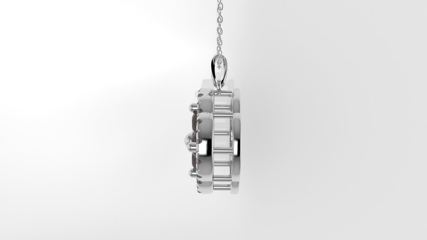 14K Pendant with 22 Stones, "STT: Prong", Cut Split