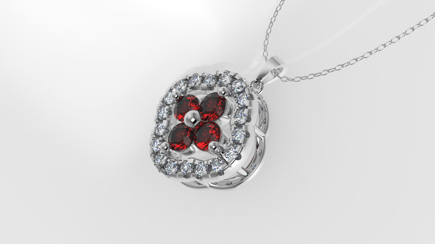 14K Pendant with 22 Stones, "STT: Prong", Cut Split