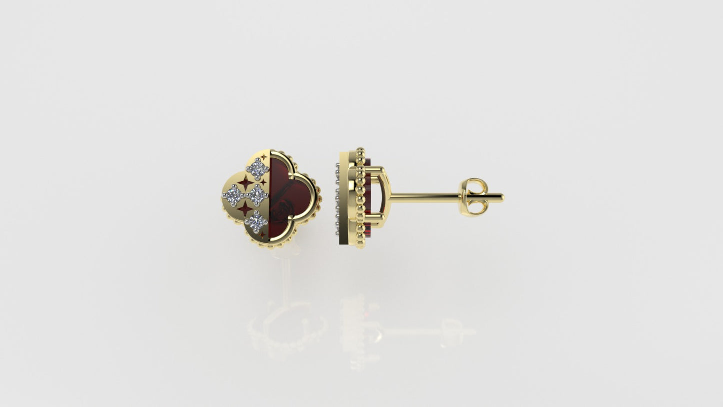 14k Gold Earrings with 10 STONES, Stt: Prong
