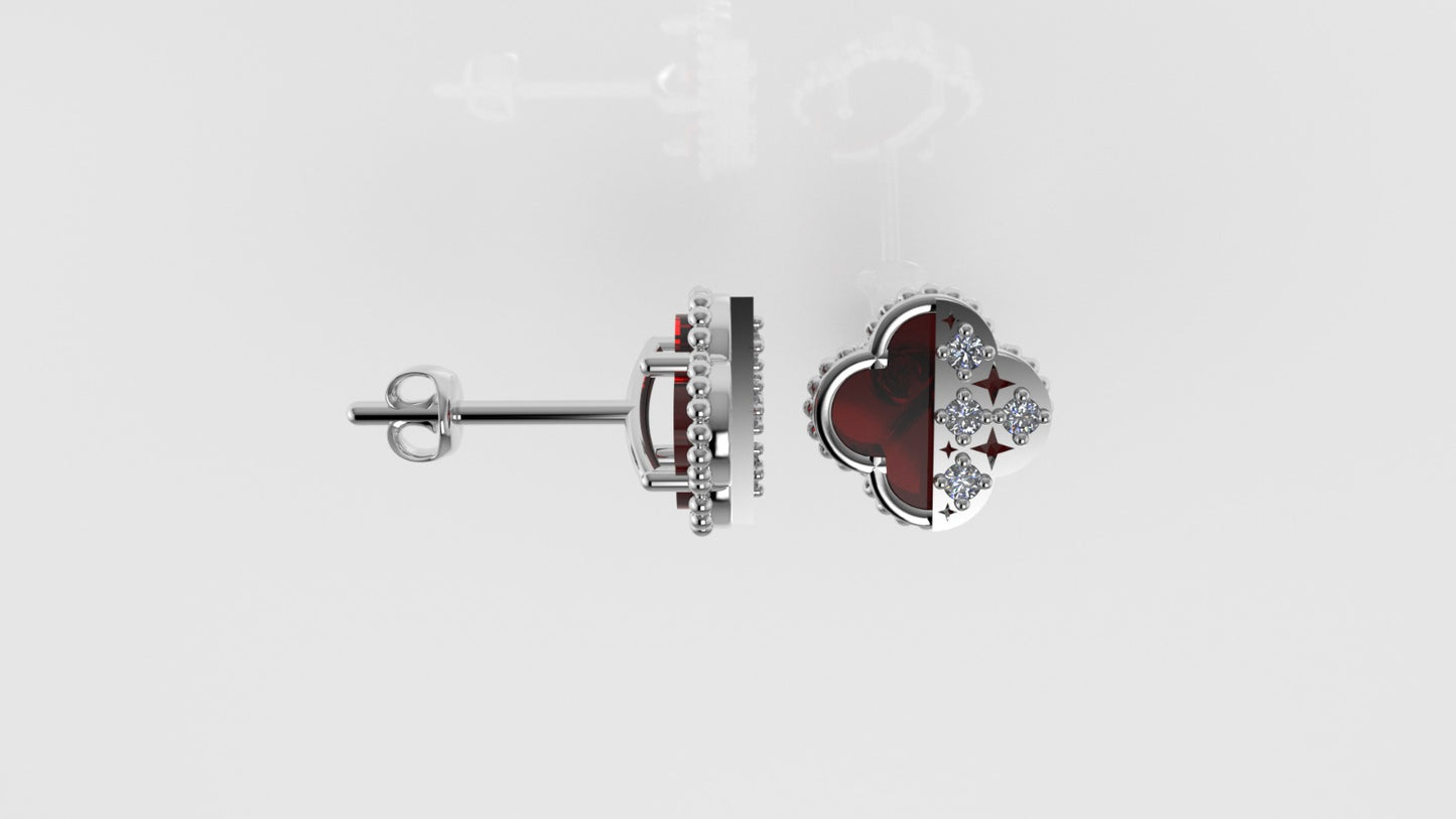 14k Gold Earrings with 10 STONES, Stt: Prong