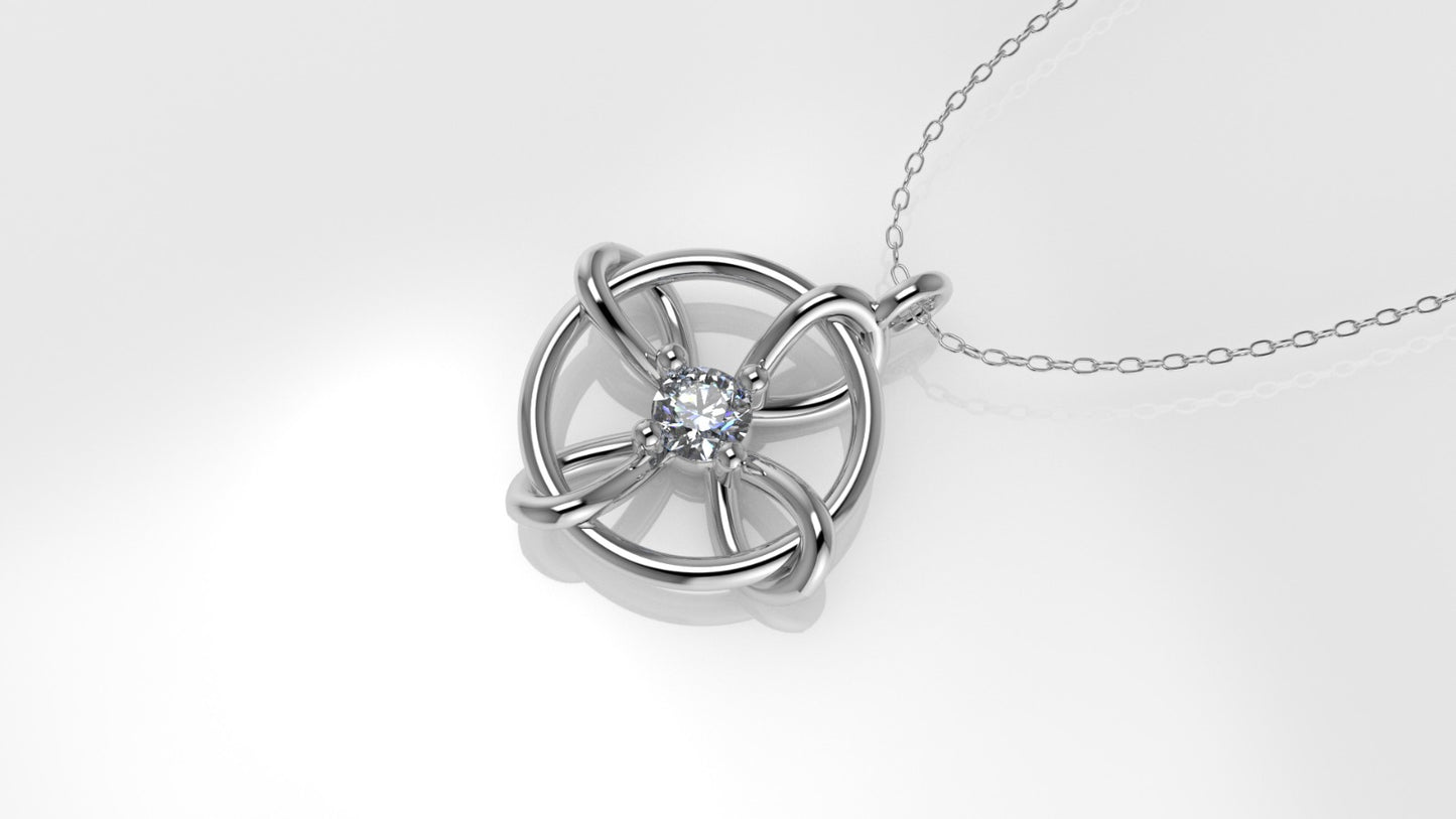 14K Gold Pendant with 1 DIAMOND VS1, STT: Prong