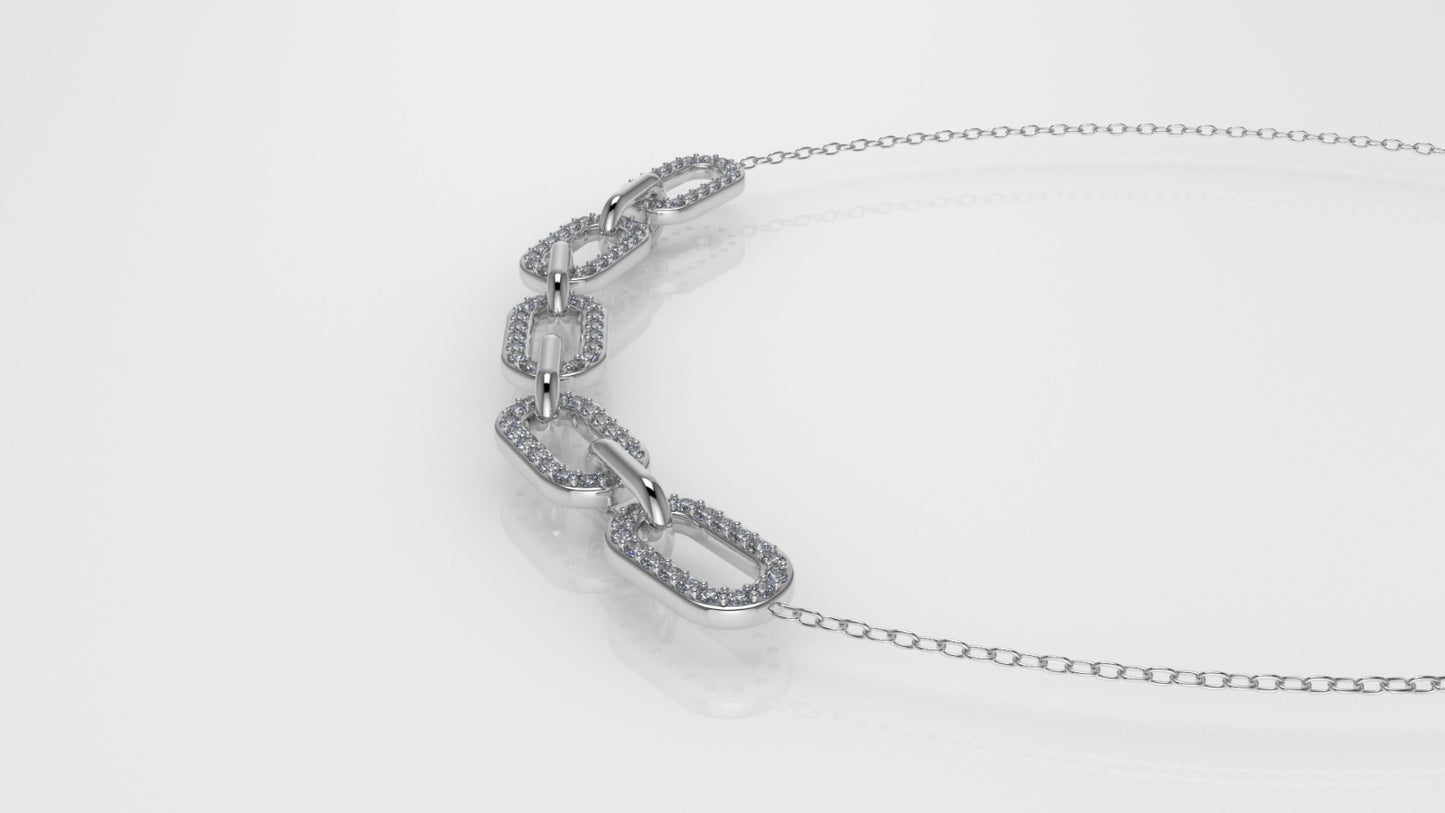 14K Gold Necklace with 90 DIAMONDS, length is 18 inches with chain