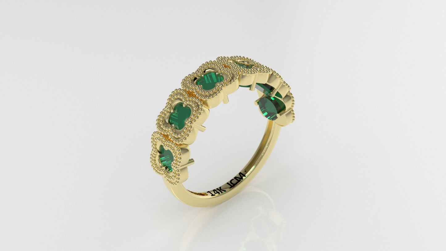 14K Ring with 6 STONES, Stt: Prong, FILIGREE
