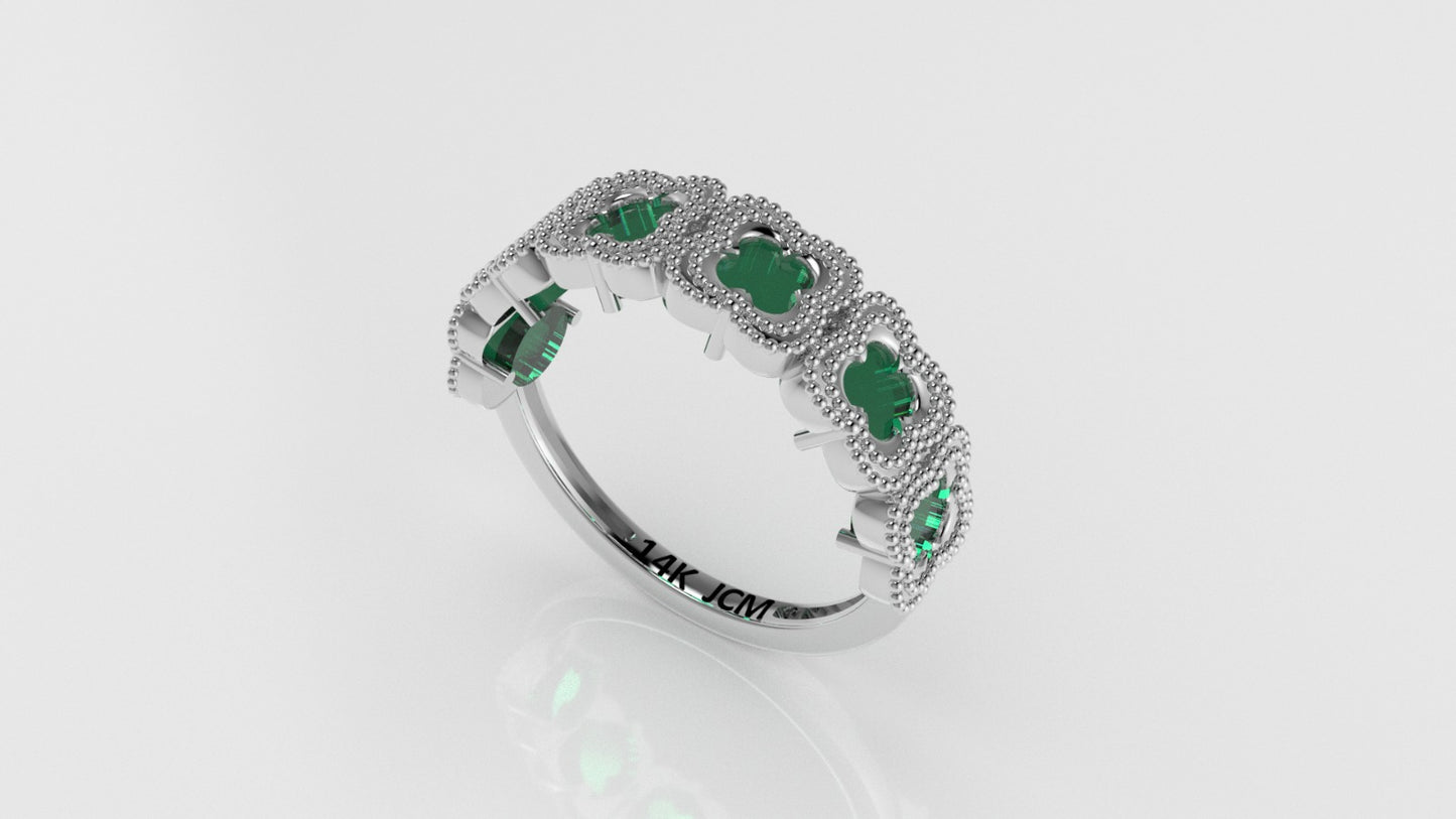 14K Ring with 6 STONES, Stt: Prong, FILIGREE