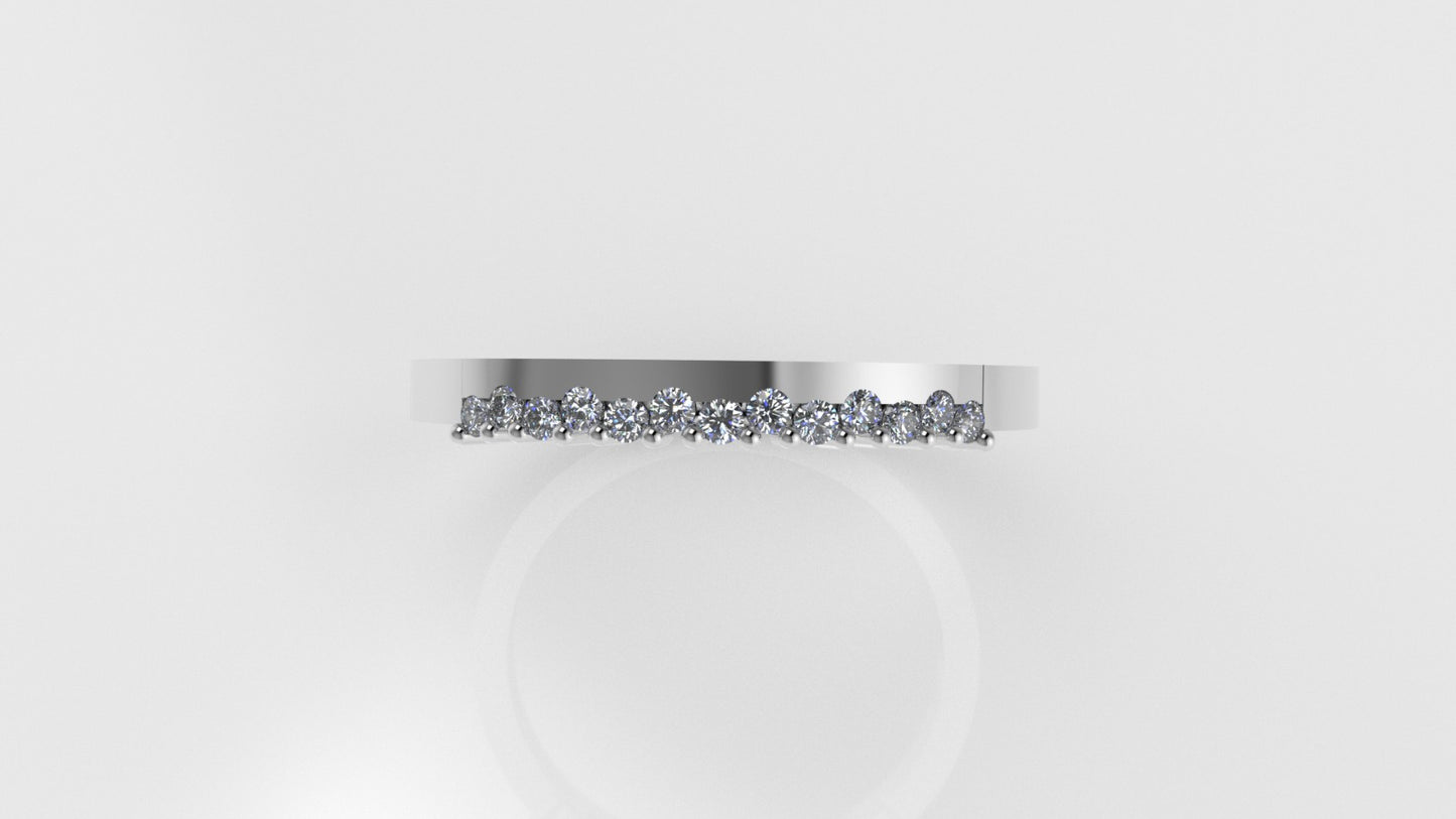 14K Ring with 13 DIAMONDS, STT: Prong and Bezel