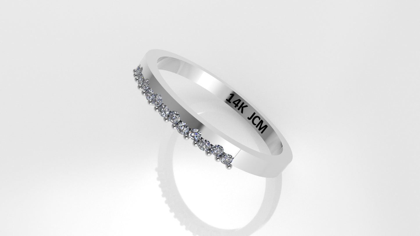 14K Ring with 13 DIAMONDS, STT: Prong and Bezel